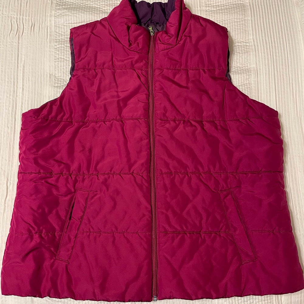 Fuchsia Puffer Vest, 1X